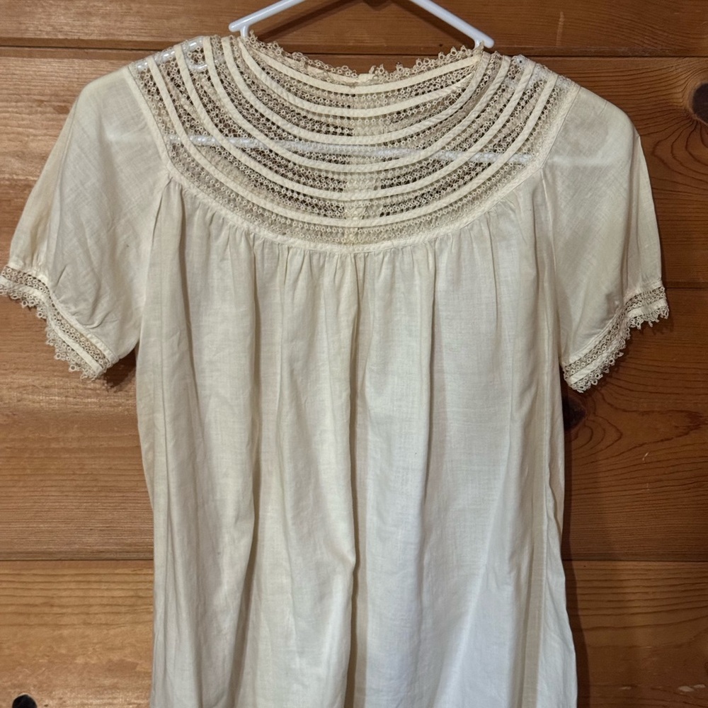 Elegant Cream Lace Trim Women's Top-Corset Cover over 100 years old!